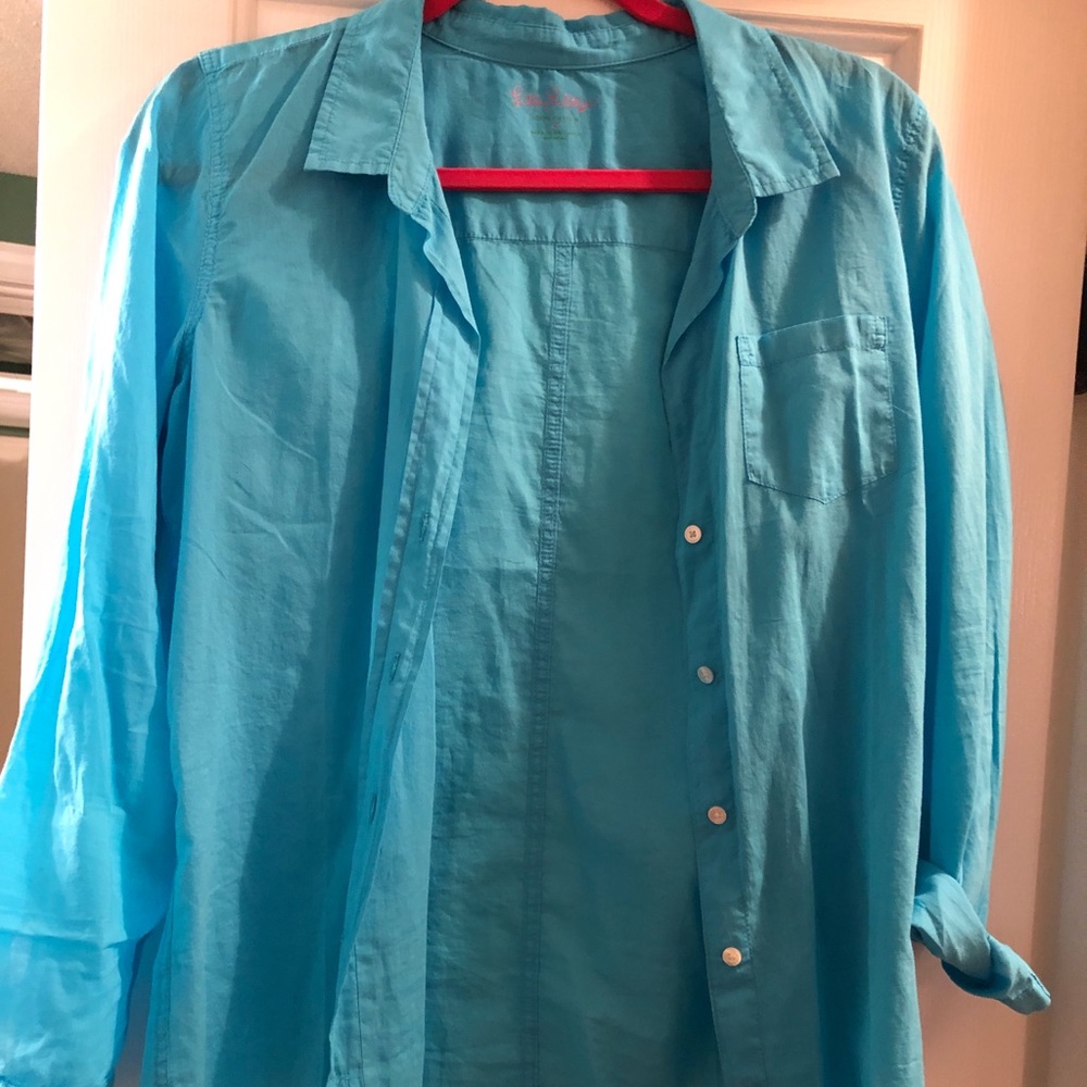 Sheer button up blouse